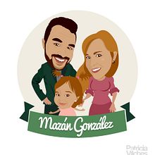 Caricatura familia. Traditional illustration project by Patricia Vilches - 03.21.2016
