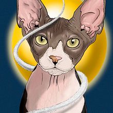 Ilustración "Gato Egipcio". Traditional illustration project by Esteban Belvís - 03.25.2016