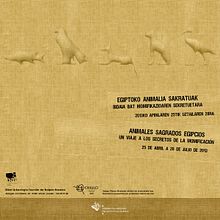 Design of poster and flyer exhibition "Animales sagrados egipcios" about mummified animals.. Een project van  Ontwerp y Grafisch ontwerp van polp - 02.04.2013
