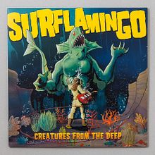 SURFLAMINGO "Creatures from the deep" - vinilo LP. Un progetto di Fumetto, Graphic design, Illustrazione tradizionale e Packaging di Diego Alcalá - 29.03.2016