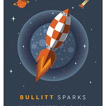Cartel BULLITT. Graphic Design, and Traditional illustration project by Xavier Calvet Sabala - 03.29.2016