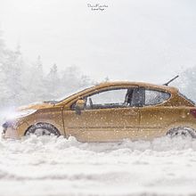 Peugeot en la nieve. Photograph project by David Brat - 04.01.2016