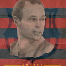 Andrés_Iniesta. Un progetto di Belle arti, Design, Graphic design e Illustrazione tradizionale di Oscar MoMad - 03.04.2016