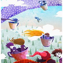 VUELO EN TAZAS (Ilustr. Infantil). Traditional illustration project by Francisco Gómez - 04.06.2016