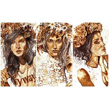 "Floral crowns" - Ilustraciones con café Ein Projekt aus dem Bereich H, werk, Bildende Künste, Design, Traditionelle Illustration und Malerei von Nuriamarq (Nuria Salcedo) - 07.04.2016