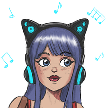 Cat headphones. Un proyecto de Ilustración tradicional de Núria Rifà Bonells - 09.04.2016