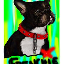 Frenchie. Fine Arts, Design, Character Design, Graphic Design, Traditional illustration, Painting, T, and pograph project by maria briones ballester - 04.10.2016