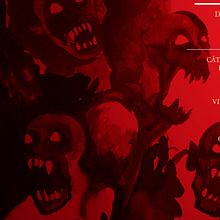 Afiche promocional "Vampiros: de las páginas a las pantallas". Un progetto di Design, Illustrazione tradizionale e Pittura di Javier Alamo Carmona - 13.04.2016