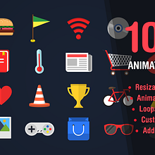 Icon Library - 100 animated icons. Animation, Graphic Design, and Motion Graphics project by Paúl Alayo - 04.14.2016