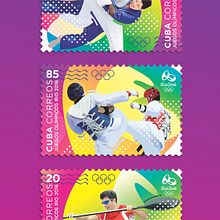 Juegos Olímpicos Rio 2016. Sello postal. Graphic Design, and Traditional illustration project by Roberto Roiz - 04.14.2016