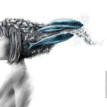 "Dancing with fishes".. Photograph, and Traditional illustration project by Amanda Siworae - 04.20.2016