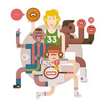 ICON Sport Mgz. El País. Character Design, Editorial Design, and Traditional illustration project by Del Hambre - 04.30.2016