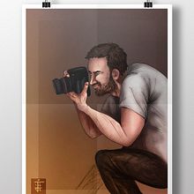 Ilustración Fotógrafo. Un progetto di Design, Character design, Graphic design e Illustrazione tradizionale di Javier Alamo Carmona - 03.05.2016