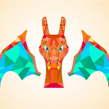 Poly-charizard . Arte plastice, Design grafic & Ilustrație tradițională de Alejandro Abad - 05.09.2016