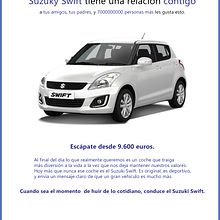 Suzuky Swift. Cop, writing, and Advertising project by Laura Magaña - 04.09.2016