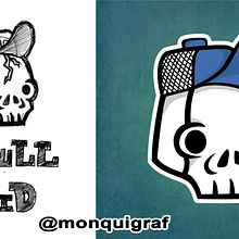Diseño para pegatina SkullKid #diseño #ilustracion #pegatina #skull #calavera #vectorial #illustrator. Graphic Design, and Traditional illustration project by Javi Rodríguez - 05.14.2016