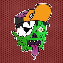 Diseño para pegatina Zombiekid #diseño #ilustración #pegatina #zombie #vectorial #trama #illustrator. Graphic Design, and Traditional illustration project by Javi Rodríguez - 05.14.2016