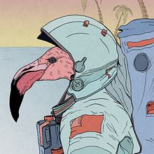 CosmoFlamingo. Un progetto di Illustrazione tradizionale di Anzhelina Suchkova - 15.05.2016