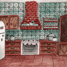 Estudio cocina. Design, and Traditional illustration project by M Carmen Bazán Romero - 05.16.2016