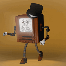 Old walking TV. Un progetto di 3D, Animazione, Character design e Motion graphics di Alex Plaza - 20.05.2016
