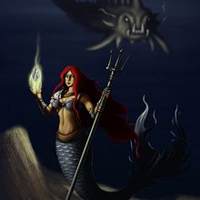Luces bajo el agua. Ilustração tradicional projeto de diego fernandez cueto - 20.05.2016