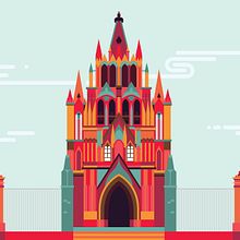México, arquitectura y monumentos II. Architecture, Art Direction, and Traditional illustration project by Erik Gonzalez - 05.22.2016