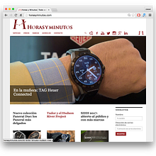 Horasyminutos.com - La web de los relojes de lujo - precios y comentarios. Un proyecto de Br, ing e Identidad, Desarrollo Web y Diseño Web de César Martín Ibáñez - 23.05.2016