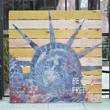 CUADRO LIBERO. Técnicas mixtas sobre palet. . Street Art, Fine Arts, and Painting project by MirandaMarte - 05.25.2016