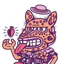 El corazón y la flor.. Character Design, Traditional illustration, and Screen Printing project by Alan Mendoza - 05.31.2016