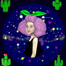 -space-cactus-. Fine Arts, Design, Character Design, Graphic Design, and Traditional illustration project by maria briones ballester - 06.04.2016