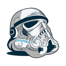 Pegatina Stormtrooper-maori. Un proyecto de Diseño gráfico e Ilustración tradicional de Josu Flamarique - 18.05.2016