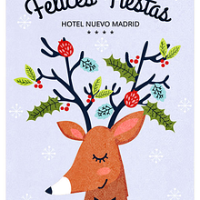 Newsletter de Navidad para Hotel Nuevo Madrid. Un proyecto de Diseño gráfico e Ilustración tradicional de Anna Llopis - 10.04.2016