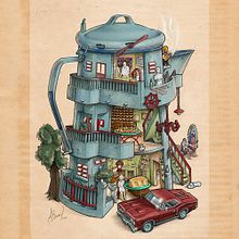 Café, Sopitas y Postre de Maizena. Un proyecto de Bellas Artes, Dirección de arte, Ilustración tradicional y Pintura de Fito Barraza - 20.06.2016