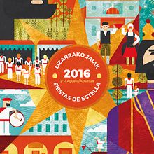 CARTEL FINALISTA - Fiestas de Estella 2016. Design, Graphic Design, and Traditional illustration project by Concepción Domingo Ragel - 06.23.2016