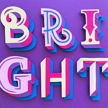 Bright type. Arts, Crafts, Graphic Design, Lettering, Paper Craft, T, and pograph project by Agustina Gastaldi Ferrario - 10.10.2017