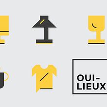 Oui-Lieux. Br, ing, Identit, Web Development, Art Direction, Graphic Design, Web Design, Traditional illustration, T, and pograph project by Hendrik Hohenstein - 02.28.2014