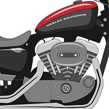 Harley Davidson Ilustración Vectorial. Un projet de Design , Design graphique et Illustration traditionnelle de Carlota Felipe de Francisco - 05.07.2016