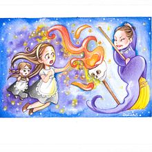 Ilustración de cuentos europeos donde los personajes son caricaturas de los que me comisionaron el proyecto. Traditional illustration project by Dalila Di Rienzo - 01.31.2015