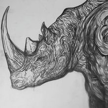 MASTODON series I. Rhino. Ilustração tradicional projeto de Álvaro Cubero González - 07.07.2016