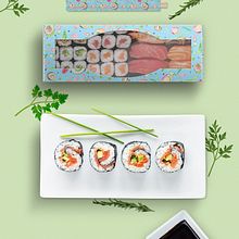 Packaging Sushi- Motivos para repetir. Graphic Design, Packaging, and Pattern Design project by Diana Silva Andrade - 07.11.2016