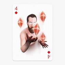 4 de diamantes. Traditional illustration, and Design project by Pelayo Rodríguez - 07.12.2016