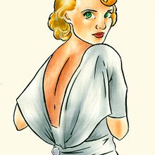 Vintage Girl. Fine Arts, Character Design, and Traditional illustration project by V BB - 07.15.2016