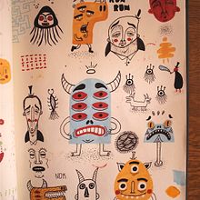 Mi cuaderno. Character Design, and Traditional illustration project by Mickael Brana - 07.17.2016