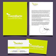 Logotipo y papelería corporativa de Semillarte . Design project by Raquel - 07.19.2016