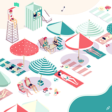 La Playa Ein Projekt aus dem Bereich Animation, Grafikdesign, Traditionelle Illustration und Motion Graphics von Isabel Heredia - 20.07.2016