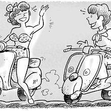 La vie in Vespa (cómic) Revista VespAmigos. Projekt z dziedziny Komiks, Kreat i wność użytkownika Alberto Peral Alcón - 26.07.2016