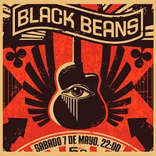 Cartel - Sunfai & Black Beans. Graphic Design, Events, and Traditional illustration project by Jorge Tharosh - 08.08.2016