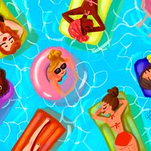 After Pool Party. Un projet de Conception de personnages et Illustration traditionnelle de Lorena Loguén - 15.08.2016