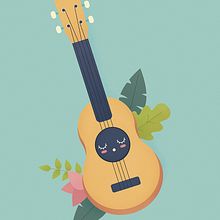 Ukelele Love. Traditional illustration project by Eva Mez - 08.19.2016