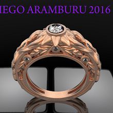 Flower ring Ein Projekt aus dem Bereich Schmuckdesign von Diego Aramburu - 21.08.2016